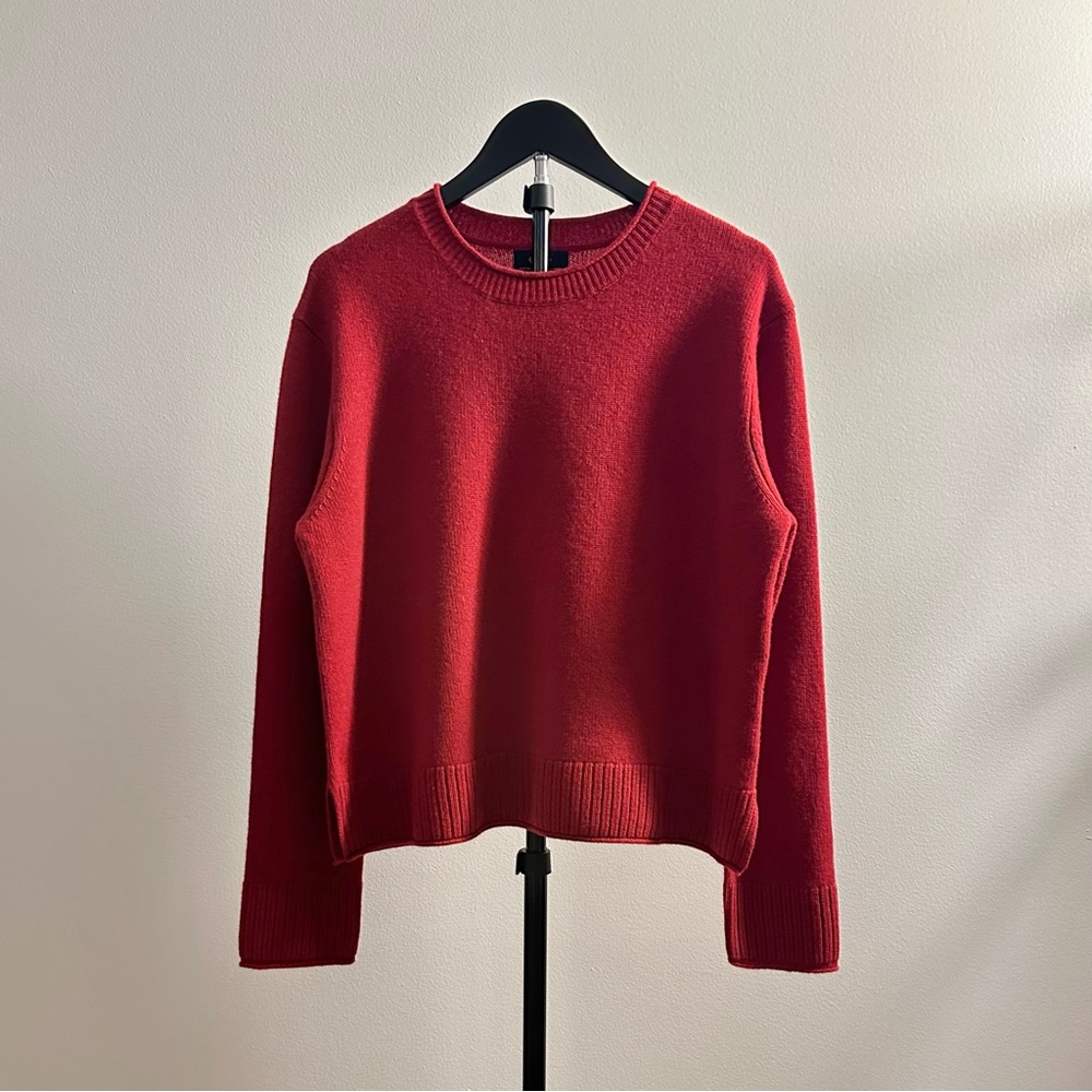 Quince Mongolian Cashmere Boxy Crewneck Sweater Varsity Red Size M